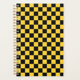 Black and gold checkerboard pattern プランナー手帳