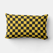 Black and gold checkerboard pattern ランバークッション (裏面)