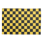 Black and gold checkerboard pattern 枕カバー (裏面-左)