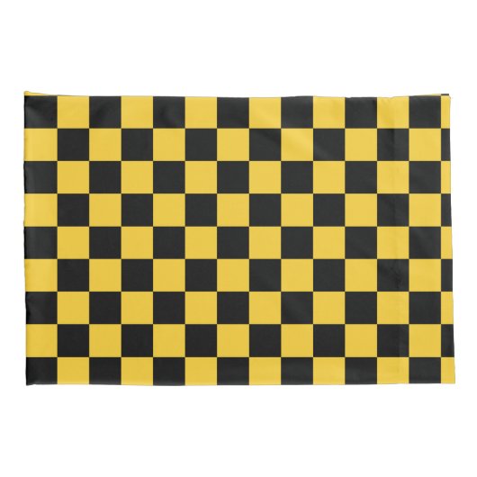 Black and gold checkerboard pattern 枕カバー (裏面-右)