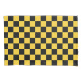 Black and gold checkerboard pattern 枕カバー (正面左)