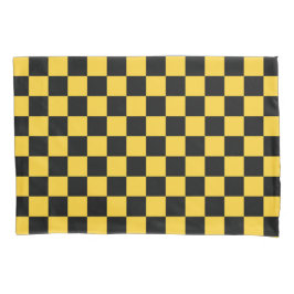 Black and gold checkerboard pattern 枕カバー