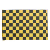 Black and gold checkerboard pattern 枕カバー (正面右)