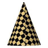 Black and Gold Checkered パーティーハット (裏面)