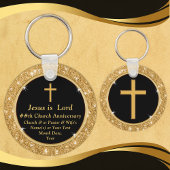 Black and Gold Church Anniversary Party Favors キーホルダー