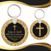 Black and Gold Church Anniversary Party Favors キーホルダー