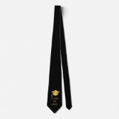 Black and Gold Class of Graduation ネクタイ (正面)