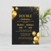 Black and Gold Classy Joint Birthday 招待状 (スタンド正面)