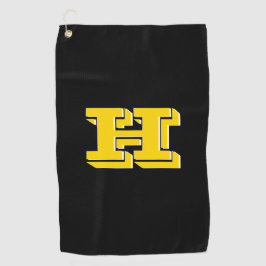 Black and Gold College Varsity Colors Golf Towel ゴルフタオル
