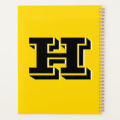 Black and Gold Collegiate Color Style Monogram プランナー手帳 (裏面)