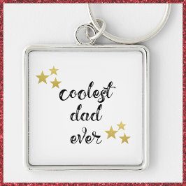 Black and Gold Coolest Dad Ever  Keychain キーホルダー