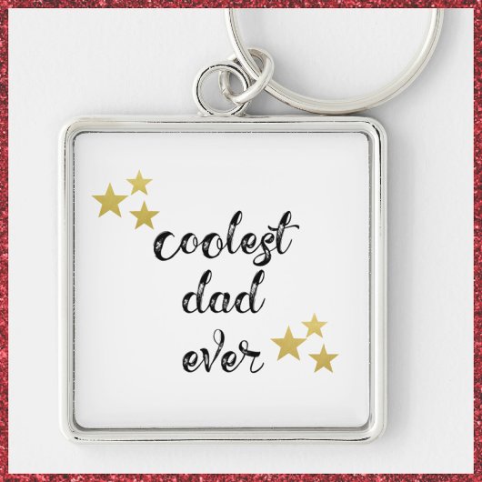 Black and Gold Coolest Dad Ever Keychain キーホルダー