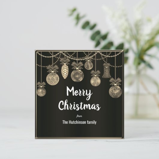 Black and Gold Elegance Christmas Card (スタンド正面)