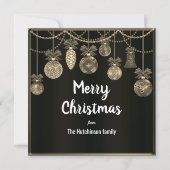 Black and Gold Elegance Christmas Card (正面)
