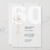 Black and Gold Elegant 60th Birthday 招待状 (正面)