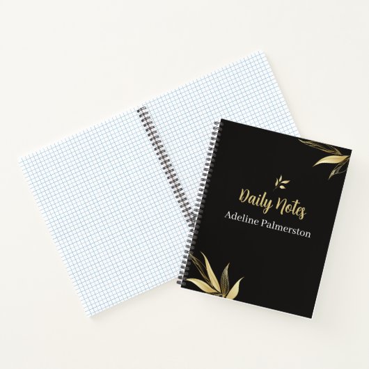 Black and Gold Elegant Daily Planner Notebook ノートブック (内部)