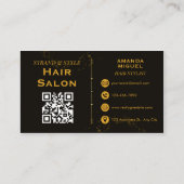 Black and Gold Elegant Luxury Style Hair Salon 名刺 (裏面)