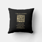 Black And Gold Elegant Modern Template QR Code クッション (裏面)