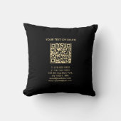 Black And Gold Elegant Modern Template QR Code クッション (正面)