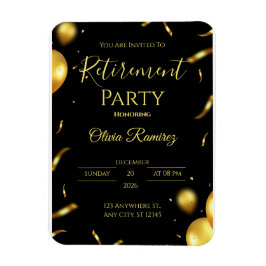 Black And Gold Elegant Retirement  マグネット