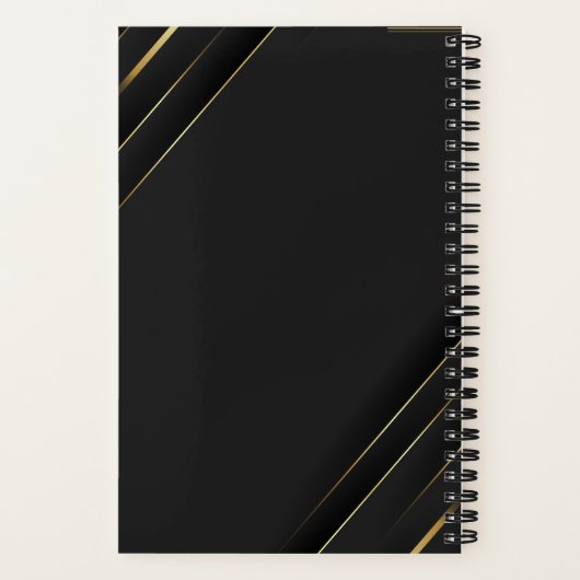 Black and Gold elegant  Spiral Notebook. ノートブック (裏面)