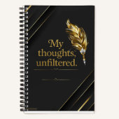Black and Gold elegant  Spiral Notebook. ノートブック (正面)