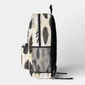 Black and Gold Feather Printed Backpack プリントバックパック (右)