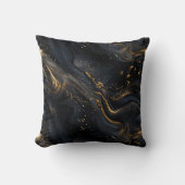 Black and Gold Fluid Marble クッション (正面)