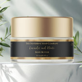 Black and Gold Foil Luxury Cosmetics Jar Label ラップアラウンドラベル