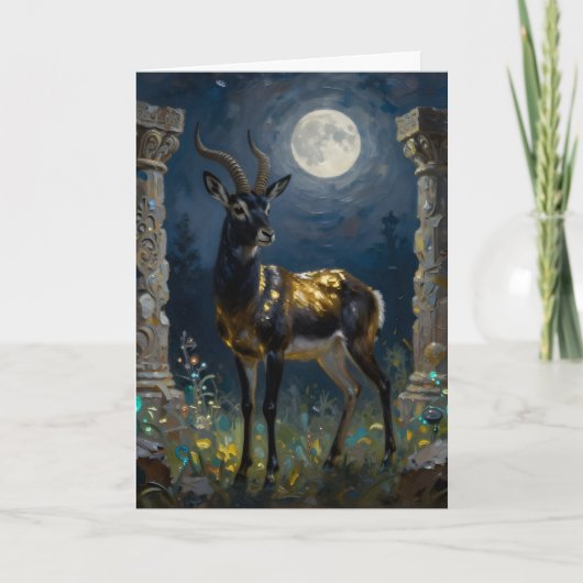 Black and Gold Gazelle | Thinking About You カード (正面)