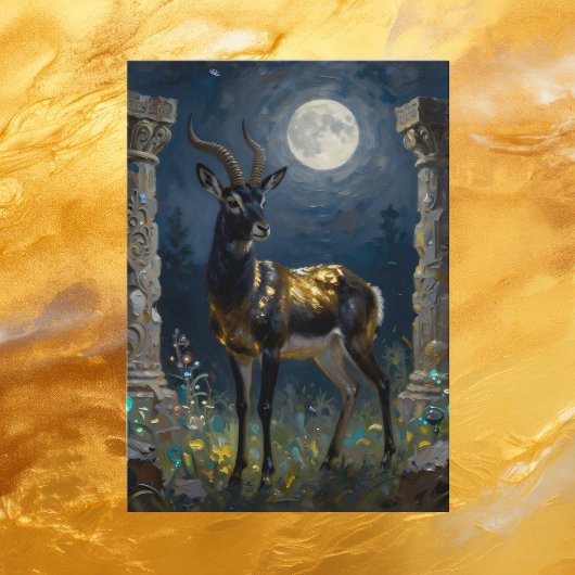 Black and Gold Gazelle | Thinking About You カード