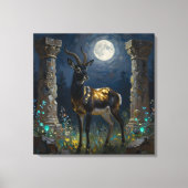Black and Gold Gazelle | Wildlife Illustration キャンバスプリント (正面)