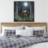 Black and Gold Gazelle | Wildlife Illustration キャンバスプリント (インサイチュ (寝室))