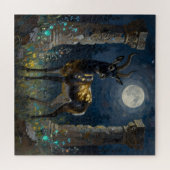 Black and Gold Gazelle | Wildlife Illustration ジグソーパズル (横)