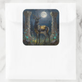 Black and Gold Gazelle | Wildlife Illustration スクエアシール (バッグ)