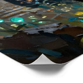 Black and Gold Gazelle | Wildlife Illustration ポスター (角)