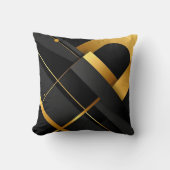 Black and Gold Geometric Art クッション (正面)