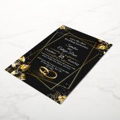 Black and Gold Glam Luxury Wedding Invitation  箔招待状 (回転した状態)