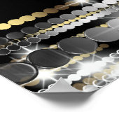 Black and Gold Glam Sweet 16 Party Banner ポスター (角)