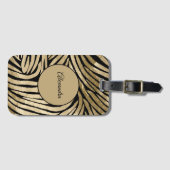 Black and Gold Glam Zebra Print ラゲッジタグ (正面横)