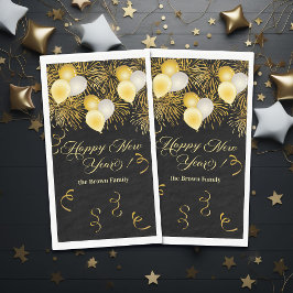 Black and Gold Glitter New Year's Eve Party 