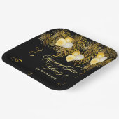 Black and Gold Glitter New Year's Eve Party  ペーパープレート (傾斜あり)