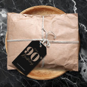 Black and Gold Glitter Numeral 90th Birthday  ギフトタグ