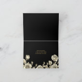 Black And Gold Gothic Floral Skulls Wedding サンキューカード (内部)