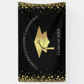 Black and Gold Graduation 横断幕 (縦)