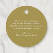 Black and Gold Happy New Year Calligraphy Wreath フェイバータグ (裏面)