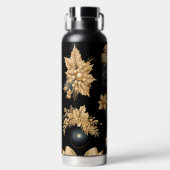 BLACK AND GOLD HOLIDAY CHRISTMAS ORNAMENTS ウォーターボトル (正面)