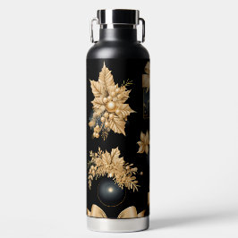 BLACK AND GOLD HOLIDAY CHRISTMAS ORNAMENTS ウォーターボトル