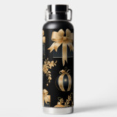 BLACK AND GOLD HOLIDAY CHRISTMAS ORNAMENTS ウォーターボトル (背面)