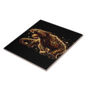 Black and Gold Leopard on a 6x6 Decorative タイル (側面)